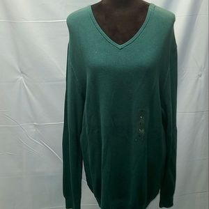Tasso Elba Sweater size Large Teal 100% Cotton